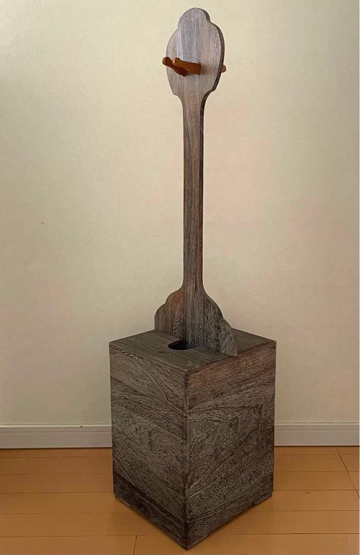 木製三味線スタンド ケース　ダークブラウン　三味線の立箱二丁立