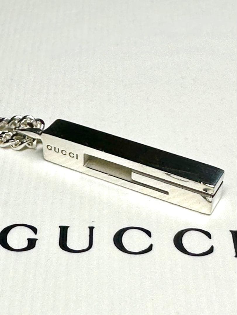 GUCCI シルバー925 バータイプネックレス グッチ GUCCI Gモチーフ シルバー ネックレス ペンダント 225055 j8400