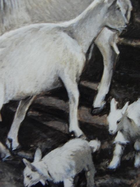 奈良岡正夫【朝ノ山羊】希少画集画、状態良好、新品高級額装付、送料