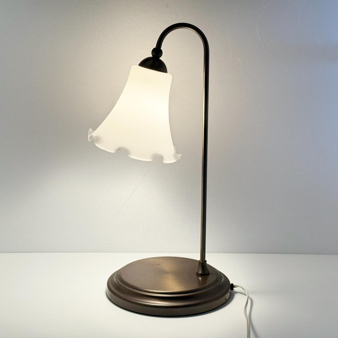 三菱電機 フリルガラスシェード テーブルランプ アンティーク レトロ