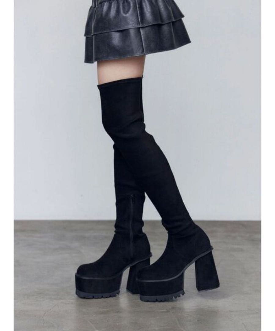 EMODA スクエアフィットロングブーツ ニーハイブーツ