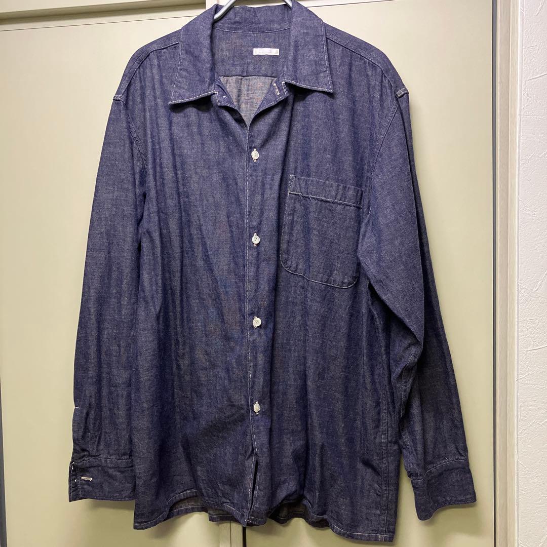 comoli パープルダンガリーオープンカラーシャツ - トップス安い 通販