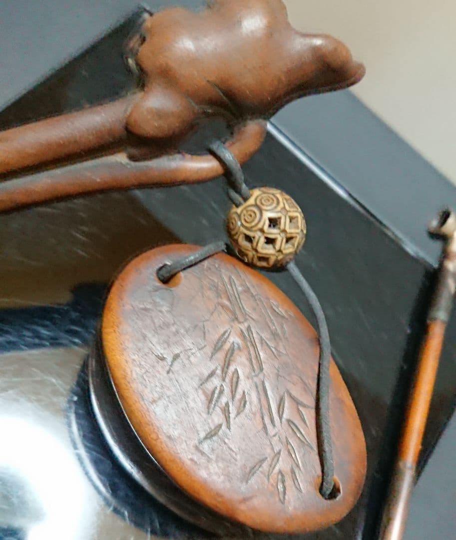 江戸後期～明治期 とんこつ煙草入れ 煙管筒 秋月刀 銀細工キセル