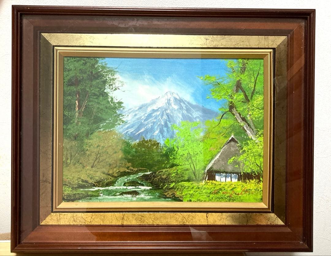 絵画 油絵 永田金吾 穂高連峰