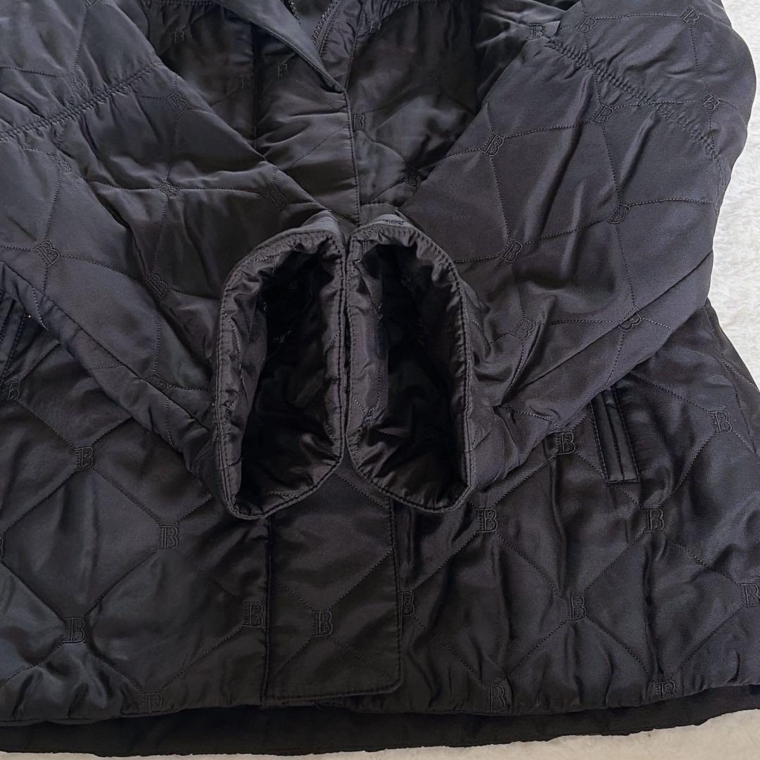 美品✨【バルマン】3wayシルク100%リアルファー総ロゴ中綿ダウンロング