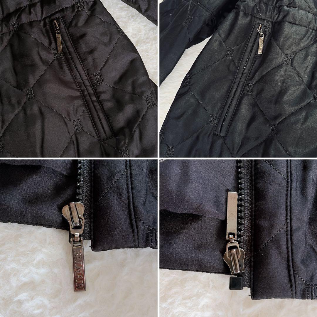 美品✨【バルマン】3wayシルク100%リアルファー総ロゴ中綿ダウンロング