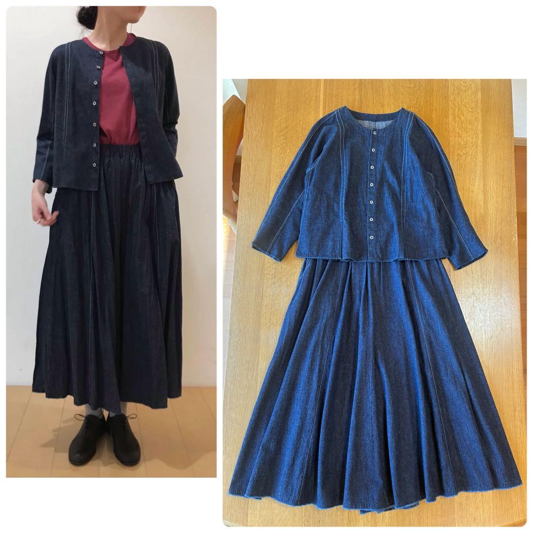 ババグーリ　柔らかで軽い着心地のデニムセットアップ　ヨーガンレール