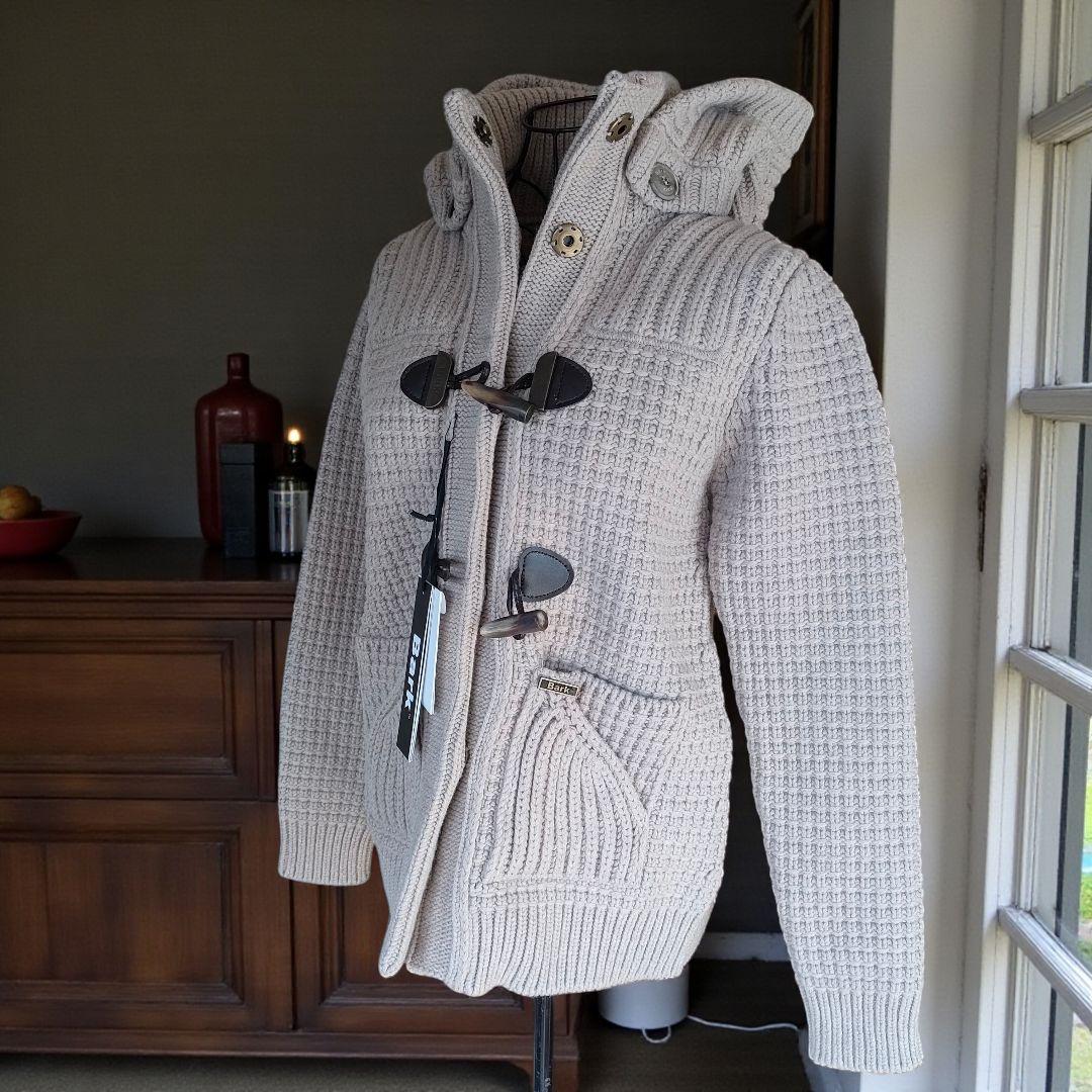 【新品未使用】BARK バーク ニットダッフルコート 取り外可フード Ｓ サンド