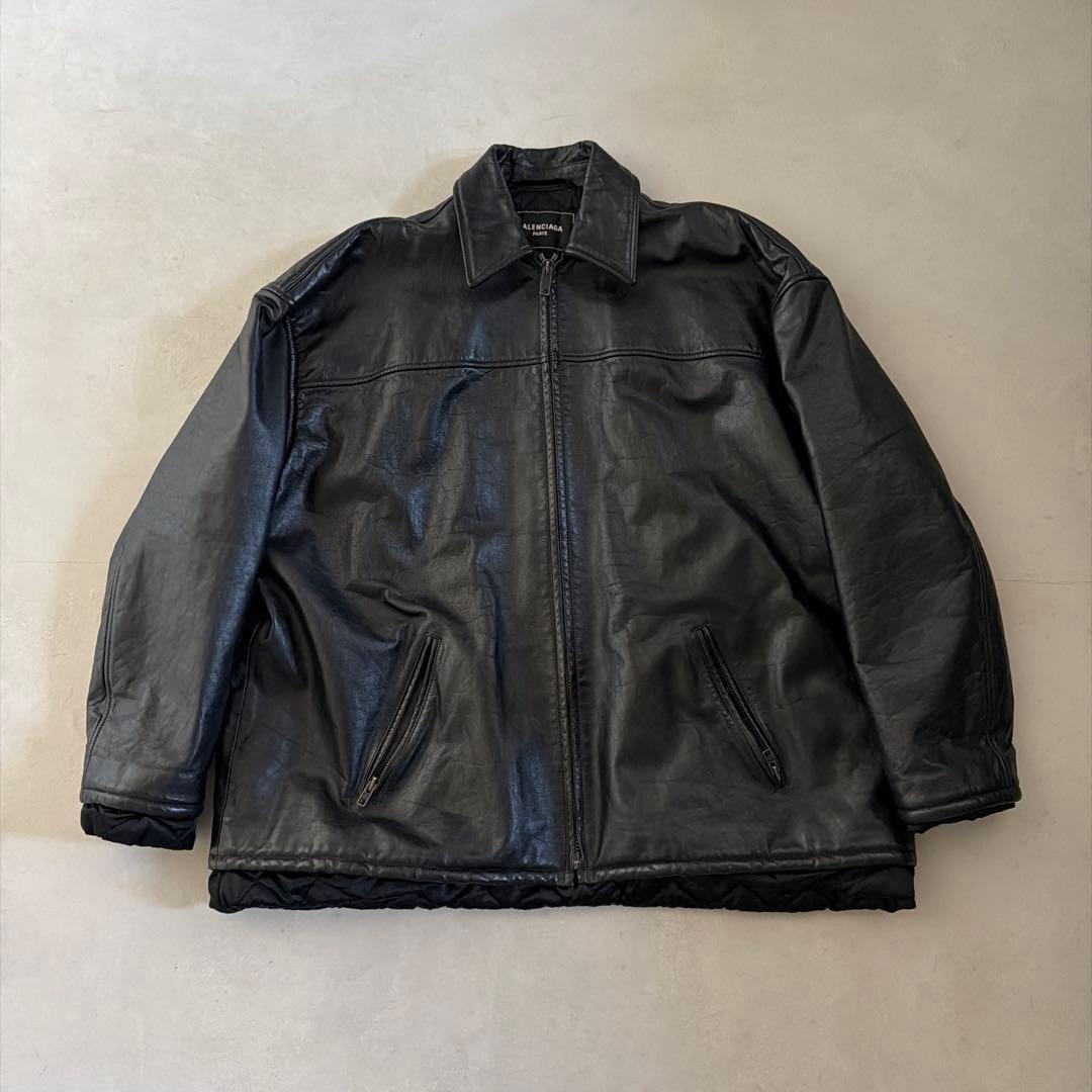 balenciaga バレンシアガ クリンクル レザー ジャケット 44 - メルカリ