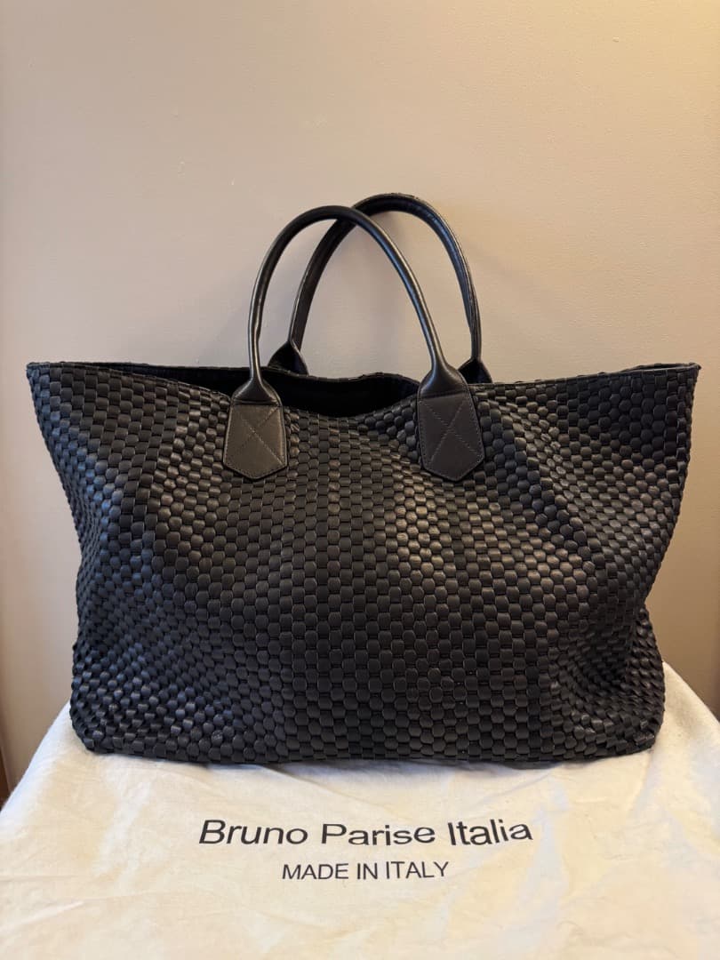 【美品】Bruno Parise Italia ブラックトートバッグ