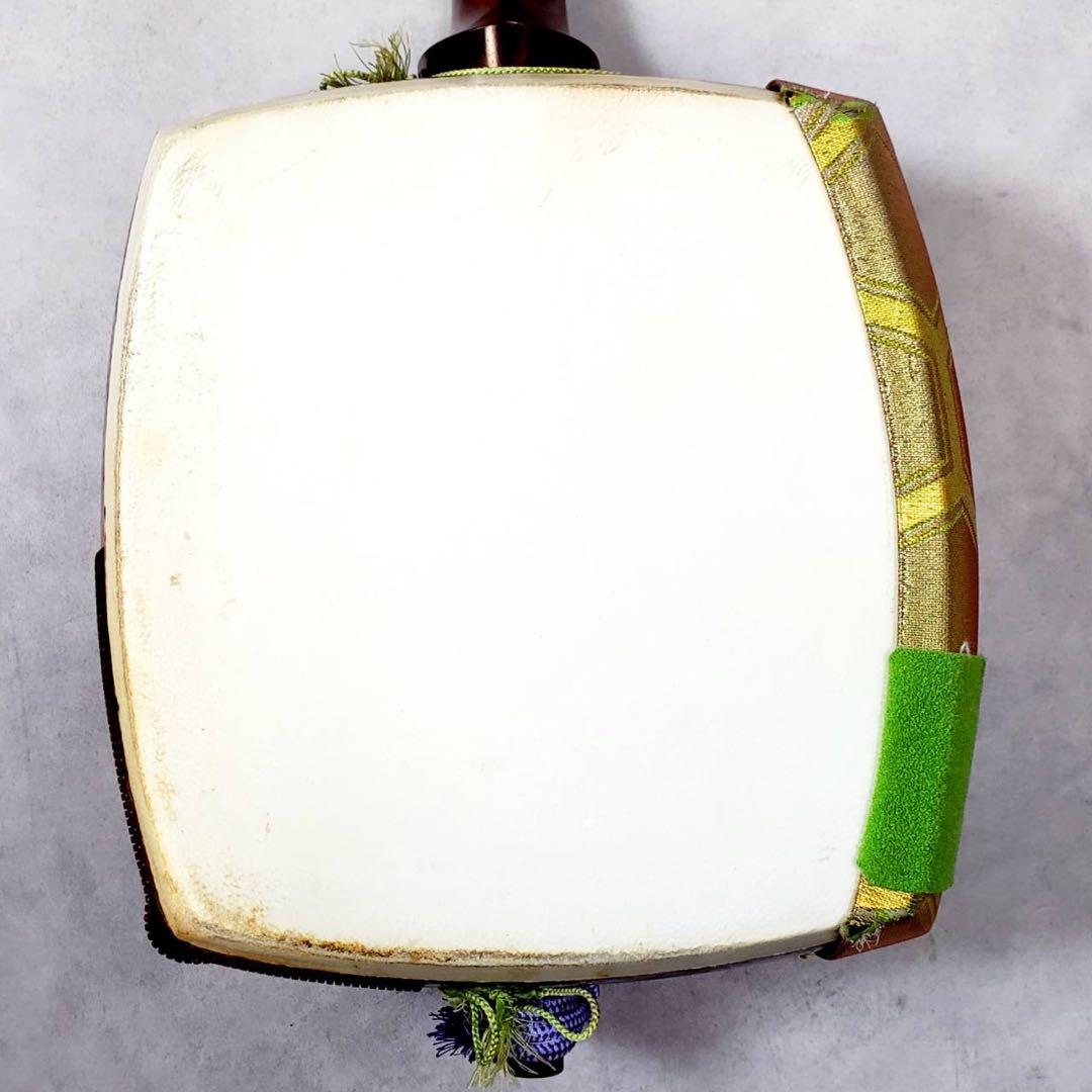 ジャンク 津軽三味線 東さわり 丸打胴 犬皮 中棹 紫檀 三つ折り ハード