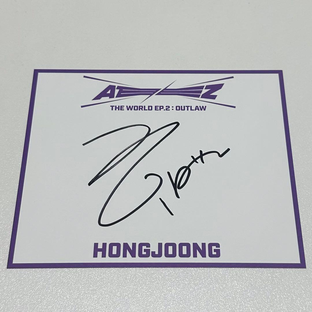 ATEEZ THE WORLD EP.2:OUTLAW 直筆 ホンジュン サイン - メルカリ