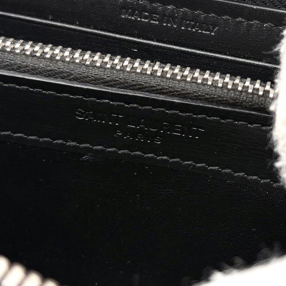 未使用級】サンローラン 長財布 L字ジップ レザー ロゴ 付属品完備