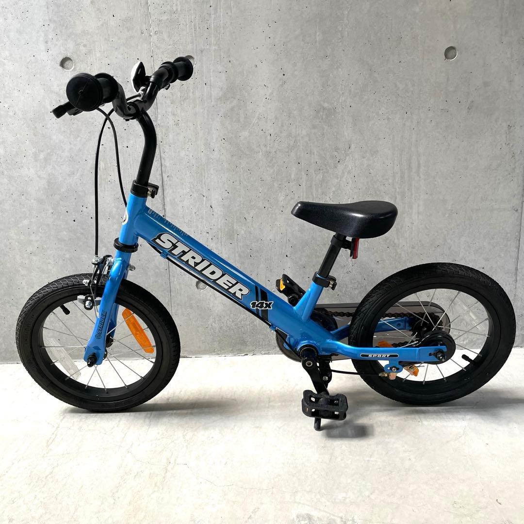 【美品】STRIDER（ストライダー）14X ブルー ペダル付き　たのメル便 美品】STRIDER（ストライダー）14X ブルー ペダル付き たのメル便