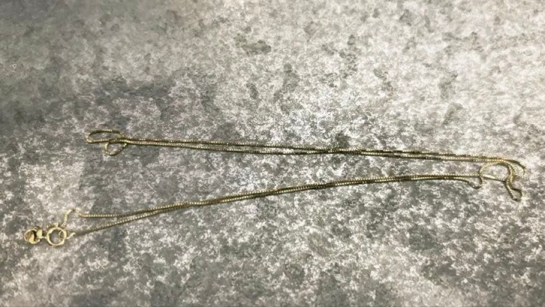 14K YG Box ボックス チェーン ネックレス ベネチアン