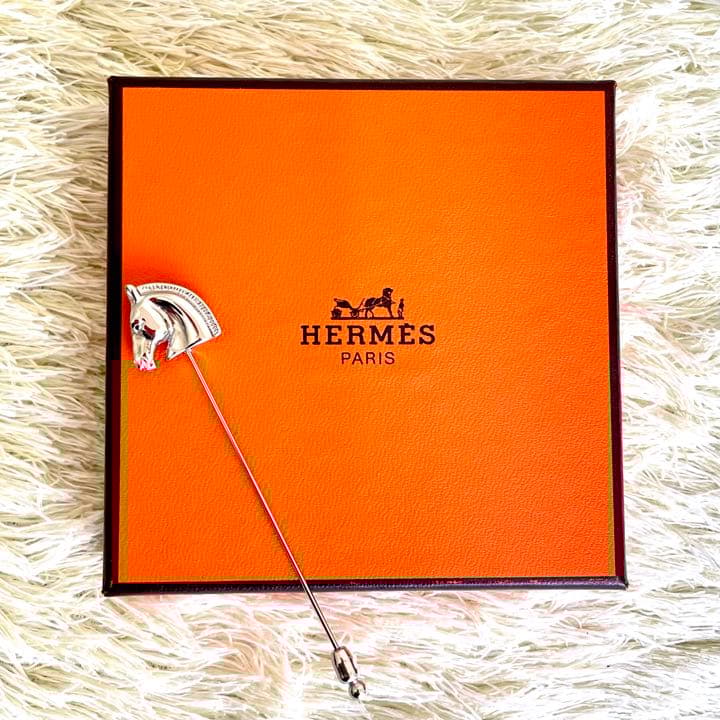 極美品】エルメス ピンブローチ ホースヘッド シュバル シ