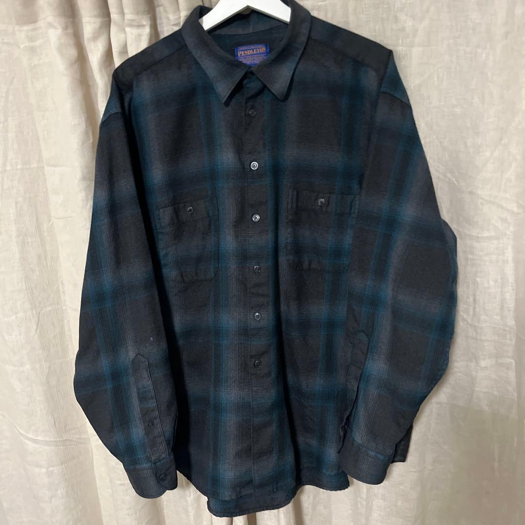 ペンドルトン ボードシャツ グレー/グリーンチェック