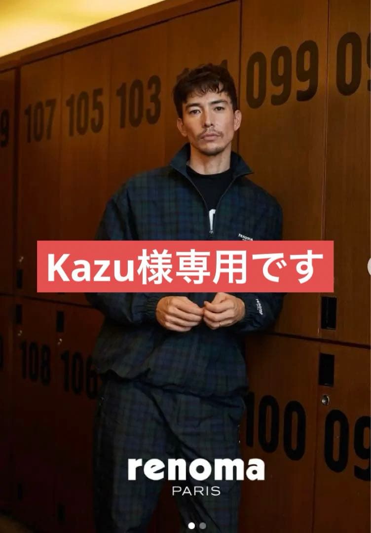 renoma ネイビー・チェック ナイロンジャケット・パンツセット ネイビーテーラードジャケット×グレンチェックパンツ ジャケパン