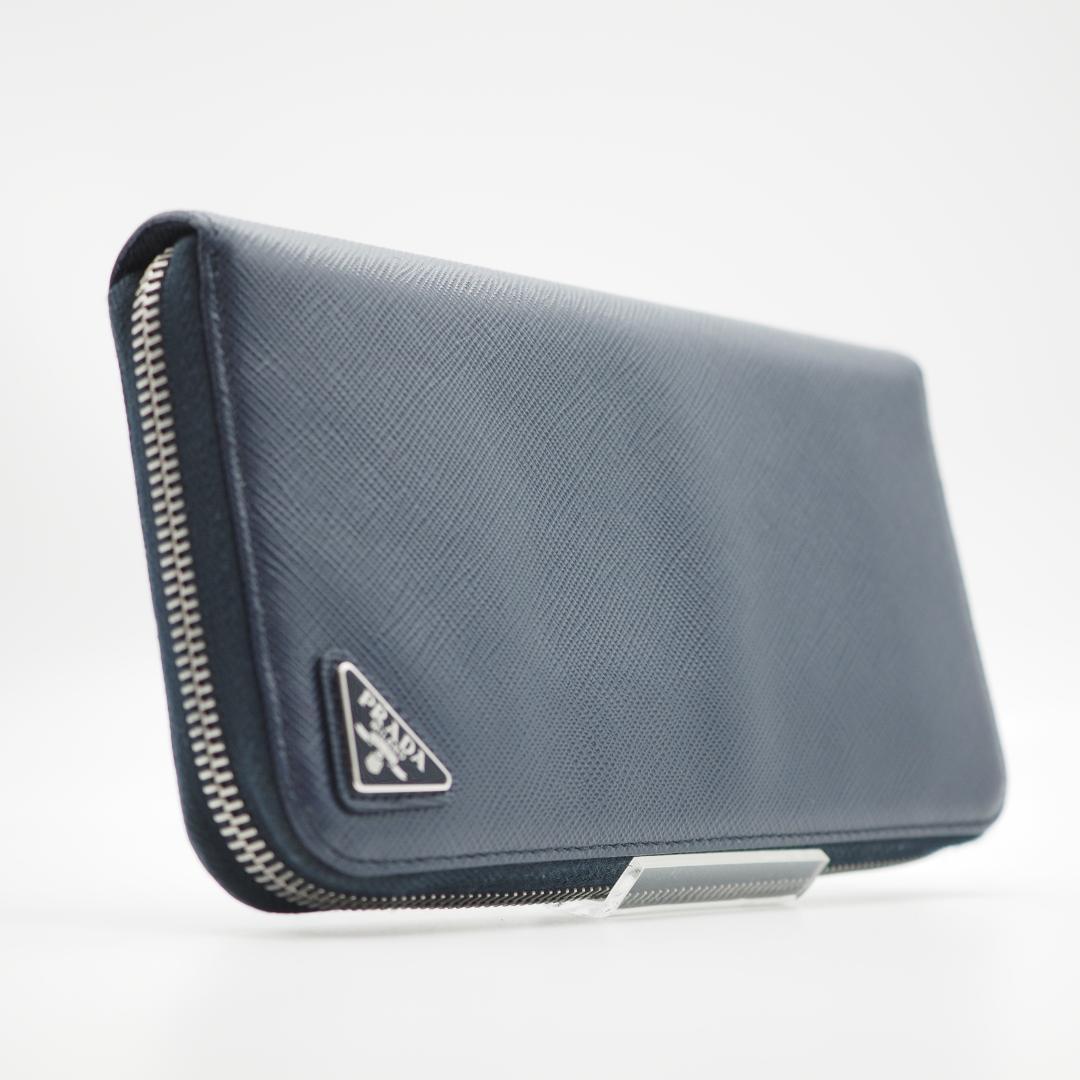 【美品】PRADA プラダ サフィアーノ ラウンドファスナー 長財布 RFID