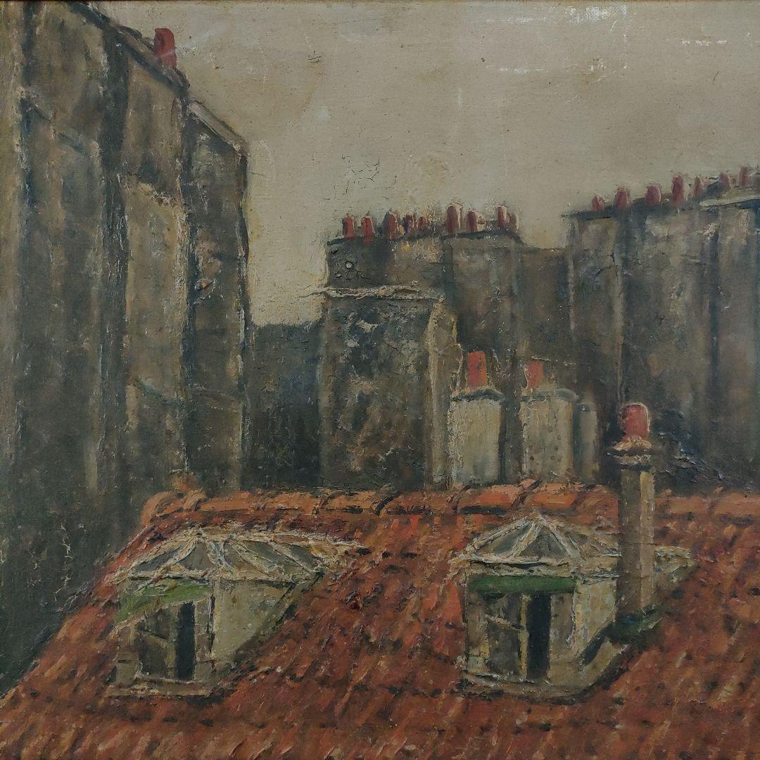 本橋永造　油彩画 8号「RUE DE ST. BERNARD」1966年パリ製作