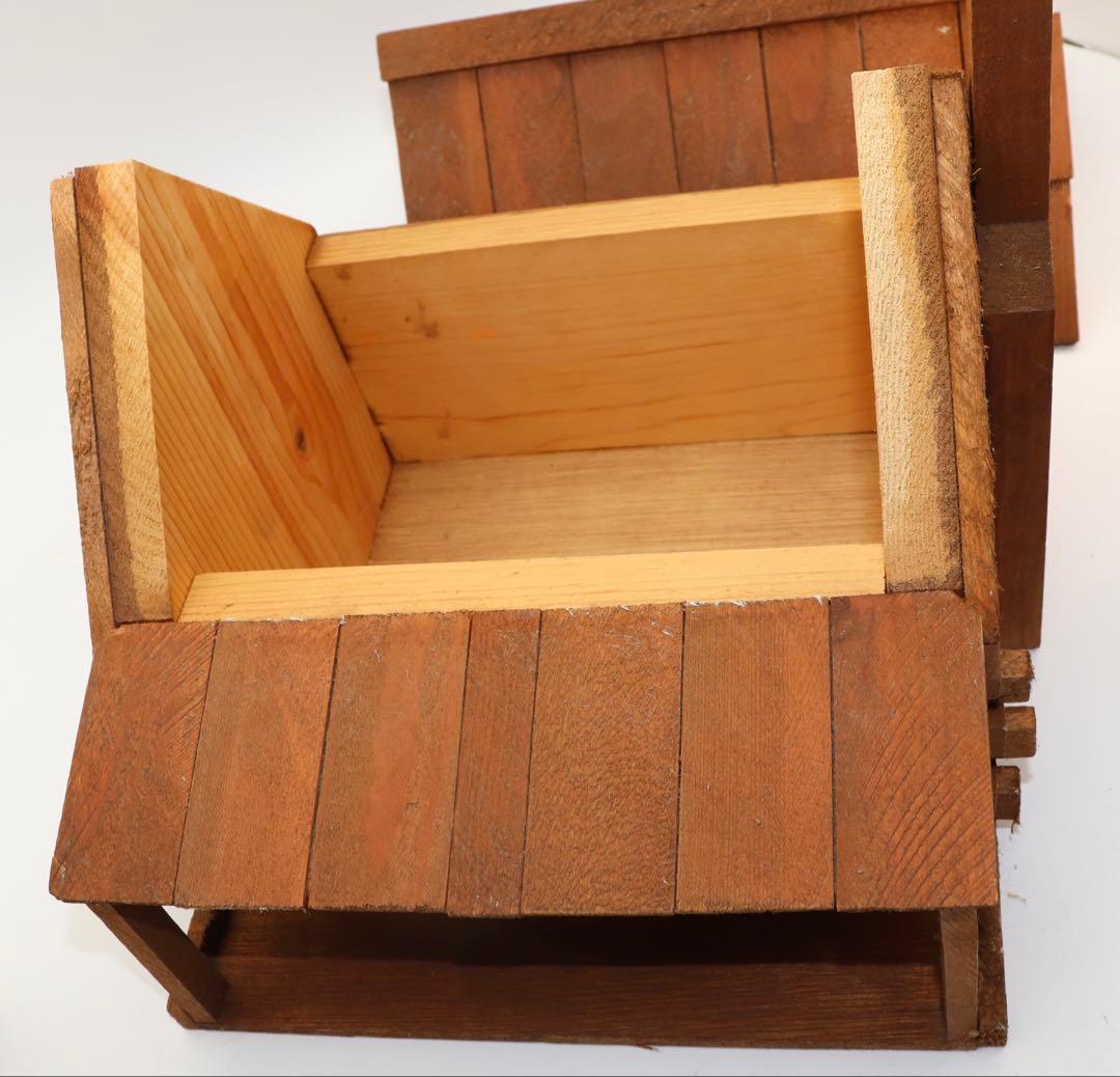 カントリー・アート 木製ミニチュアログハウス風小物入れ - メルカリ