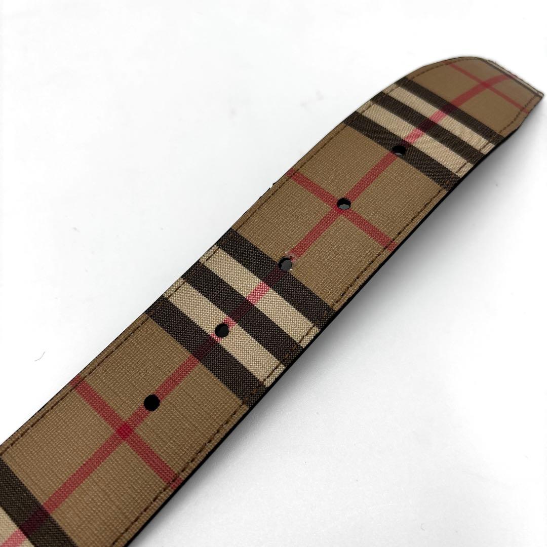 極美品 バーバリー リバーシブルベルト TB金具 ノバチェック ユニ