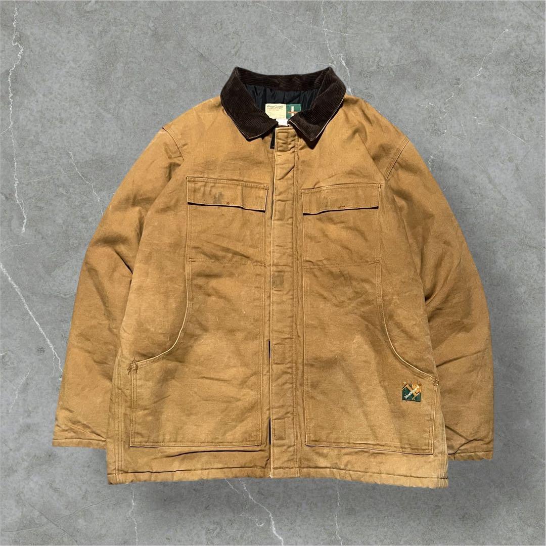 WearGuard90sUSA企画ダック地ワークジャケット茶Lフェード襤褸 - メルカリ