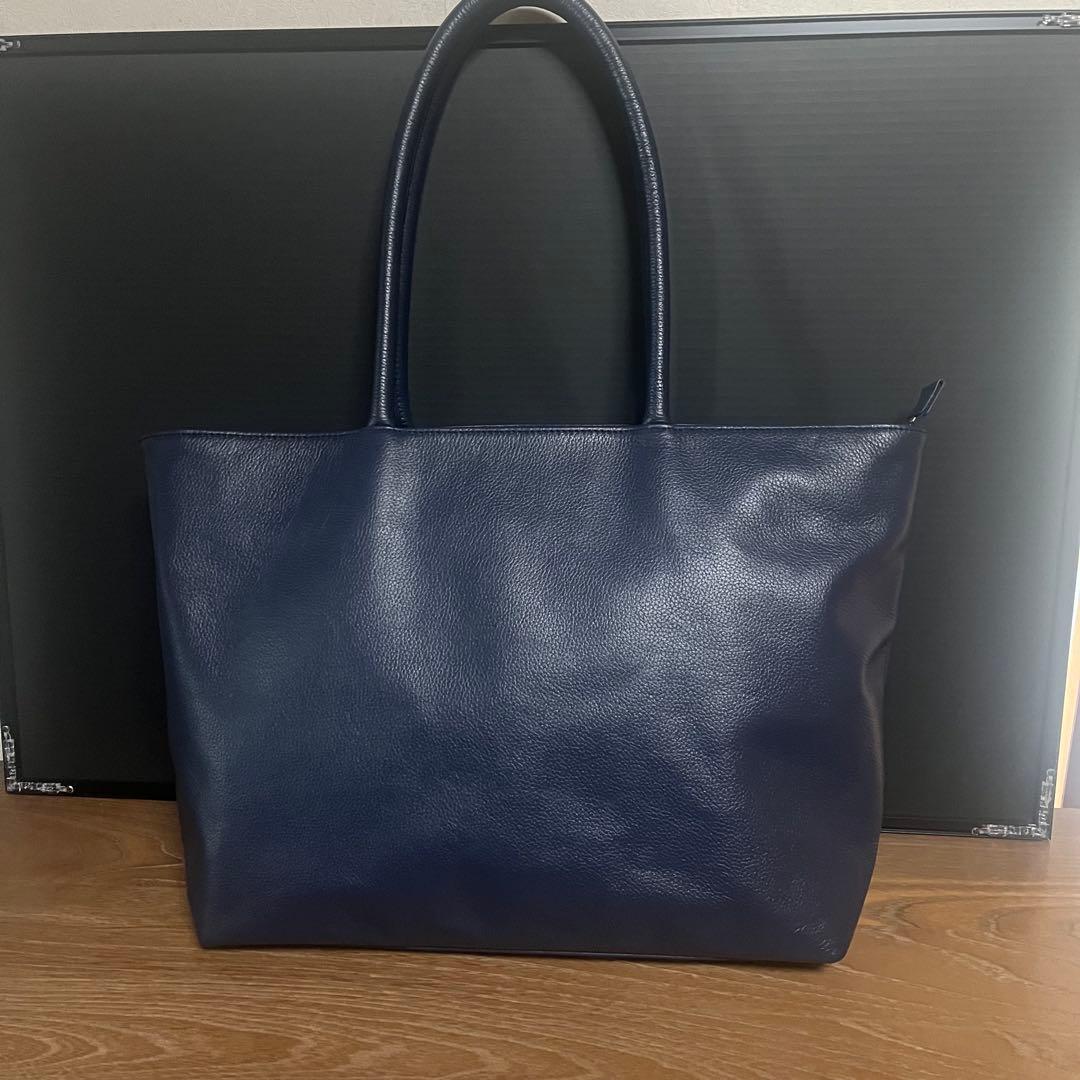 ラトム　RATOM レザー　トートバック　ネイビー
