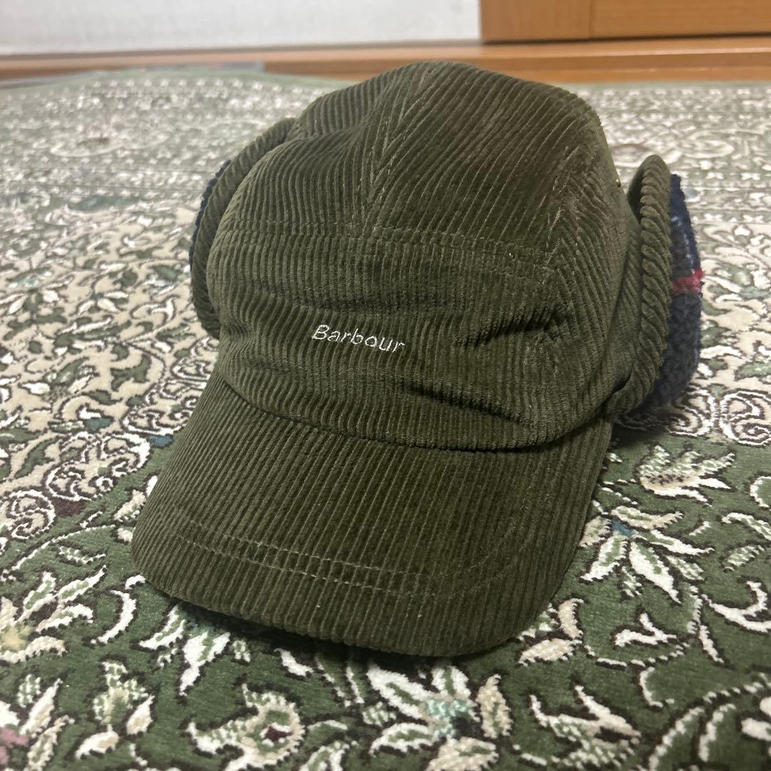 完売　Barbour オリーブ コーデュロイ フライトキャップ　トラットハット