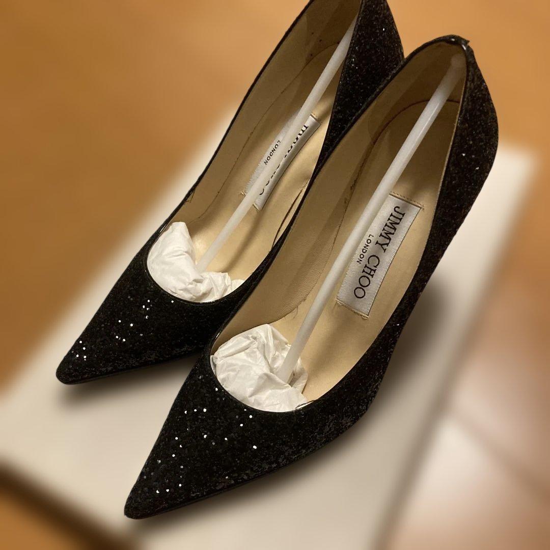 【美品】JIMMY CHOO グリッターパンプス　34