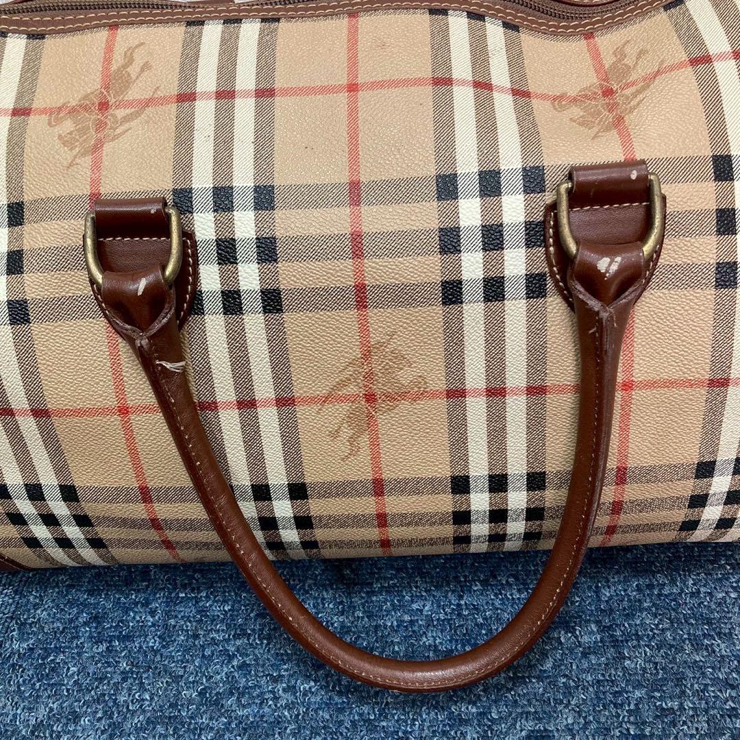 バーバリー 2way ボストンバッグ ノバチェック シャドーホースロゴ