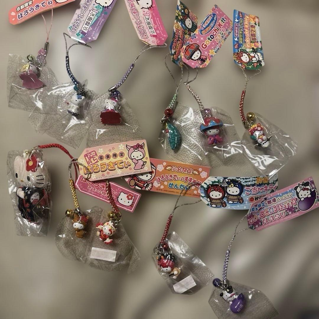 【未開封】ご当地キティ　10種+きもの根付け