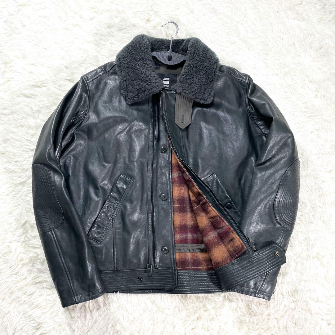 美品】G-Star RAW B-3 レザージャケット 2XL 羊革 本革 ボア - メルカリ