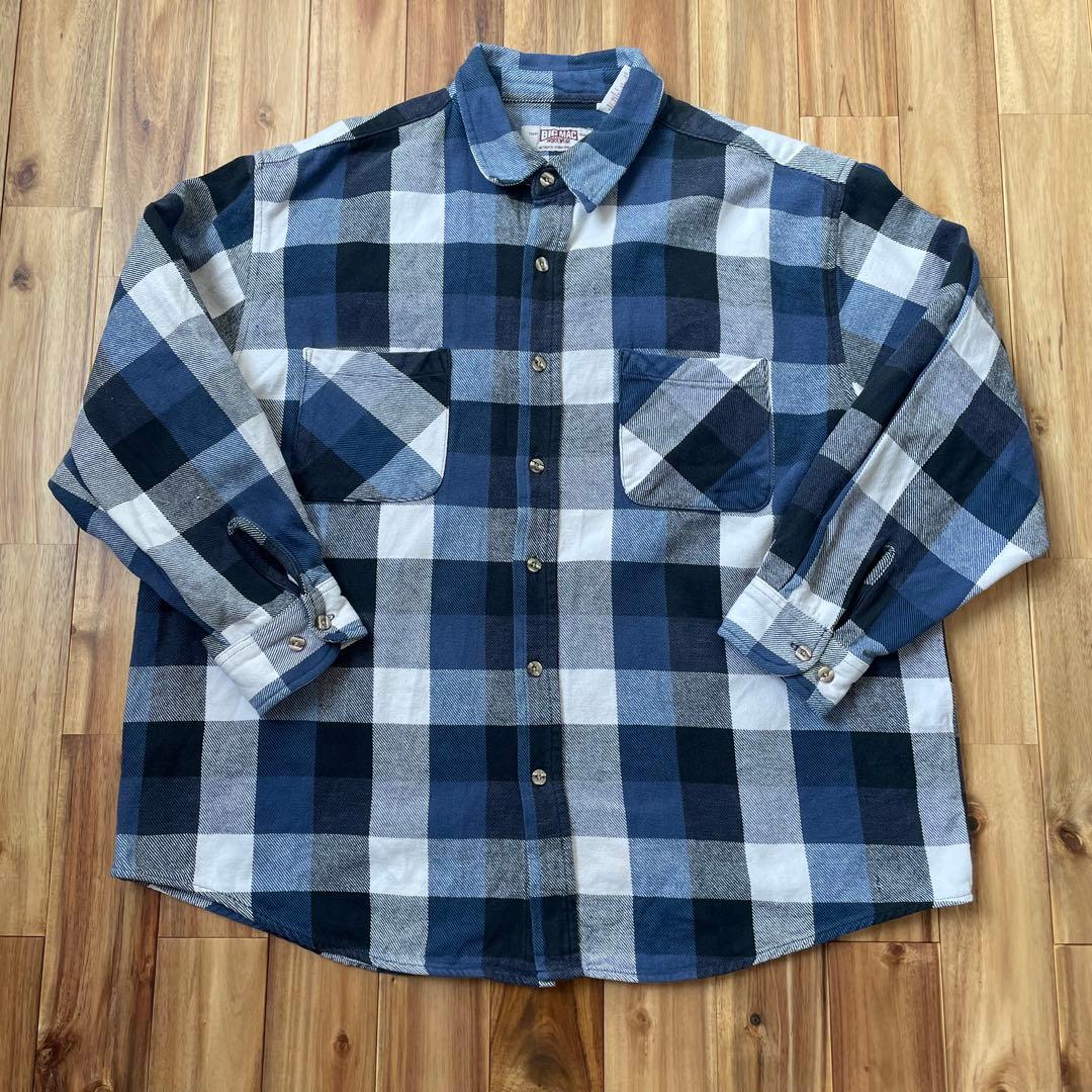 90s BIGMAC ネルシャツ ブロックチェック ブルー ビッグマック