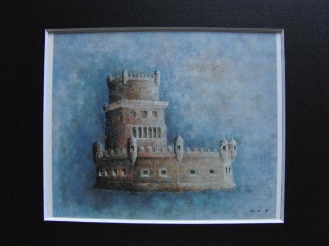 瀬尾一嘉、ベレンの塔、希少な画集より、新品高級額・額装付