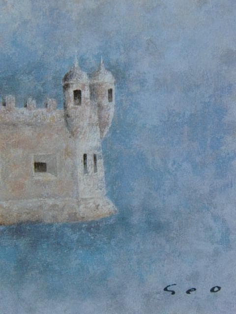 瀬尾一嘉、ベレンの塔、希少な画集より、新品高級額・額装付