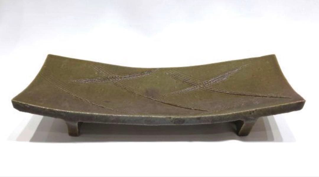 北大路魯山人 織部 櫛目 台皿 俎板皿 - メルカリ