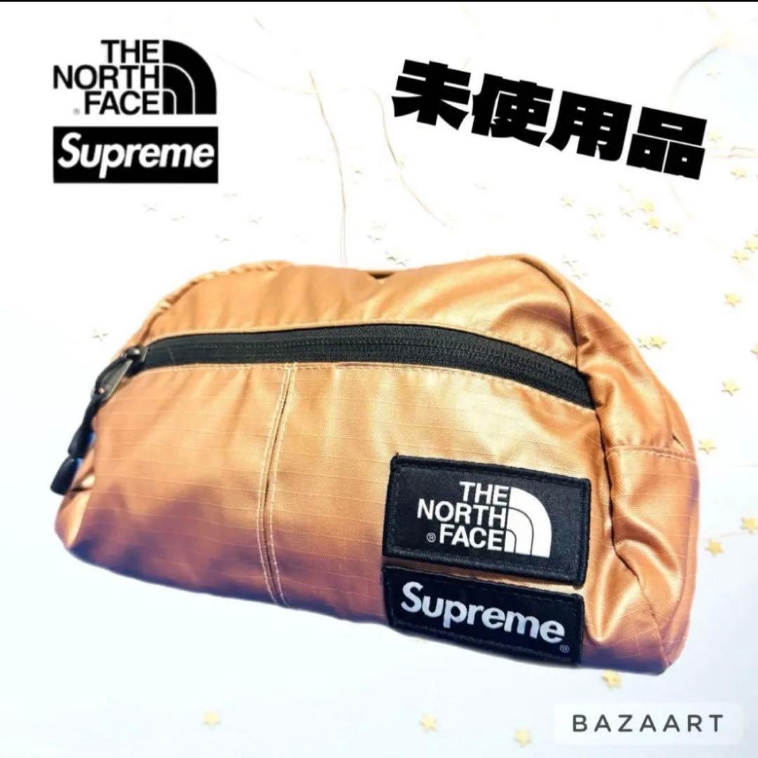 シュプリーム ノースフェイス コラボ ウエストバッグ ボディバッグ ゴールド