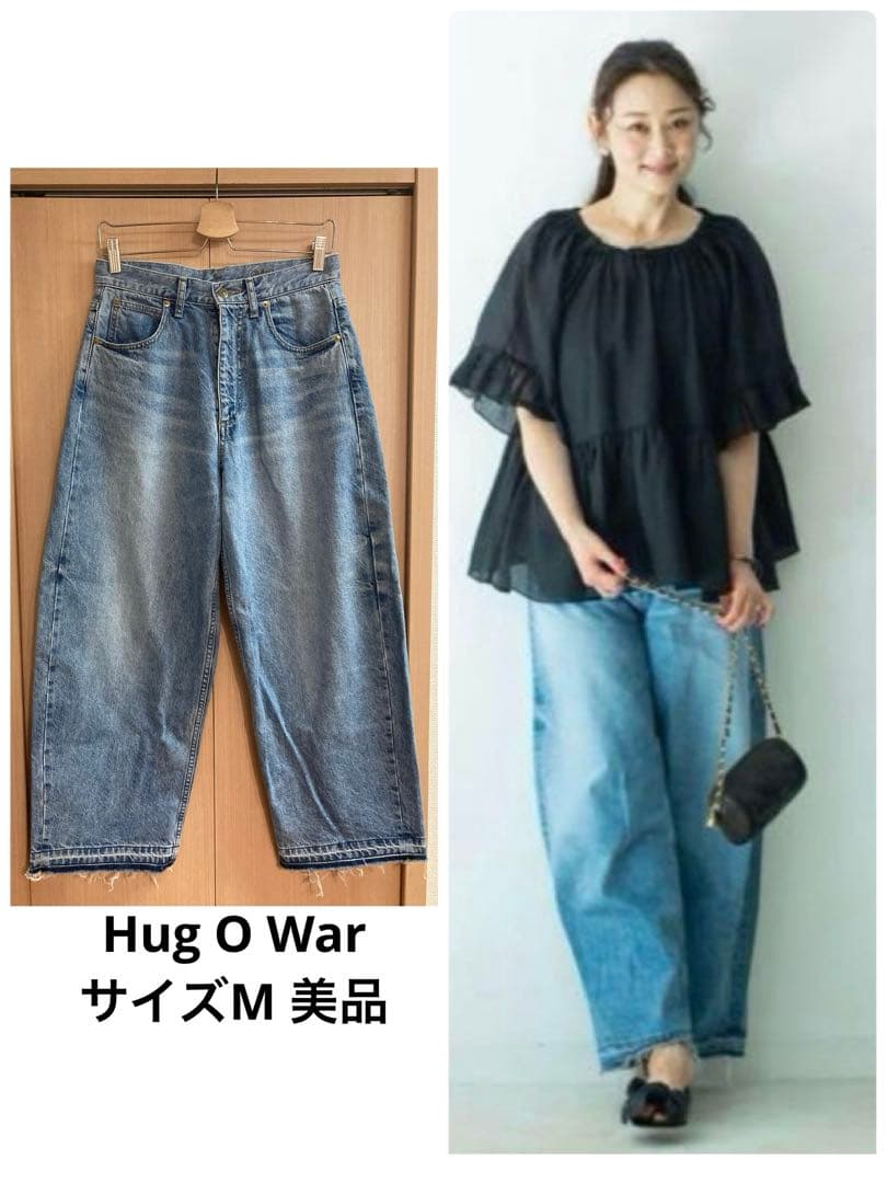 Hug O War 裾フリンジカーブデニムM