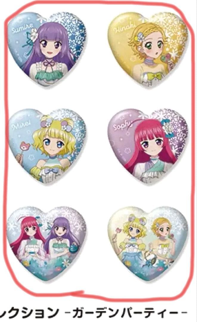 アイカツ プリパラ ガーデンパーティー ハート 缶バッジ そふぃ みれぃ