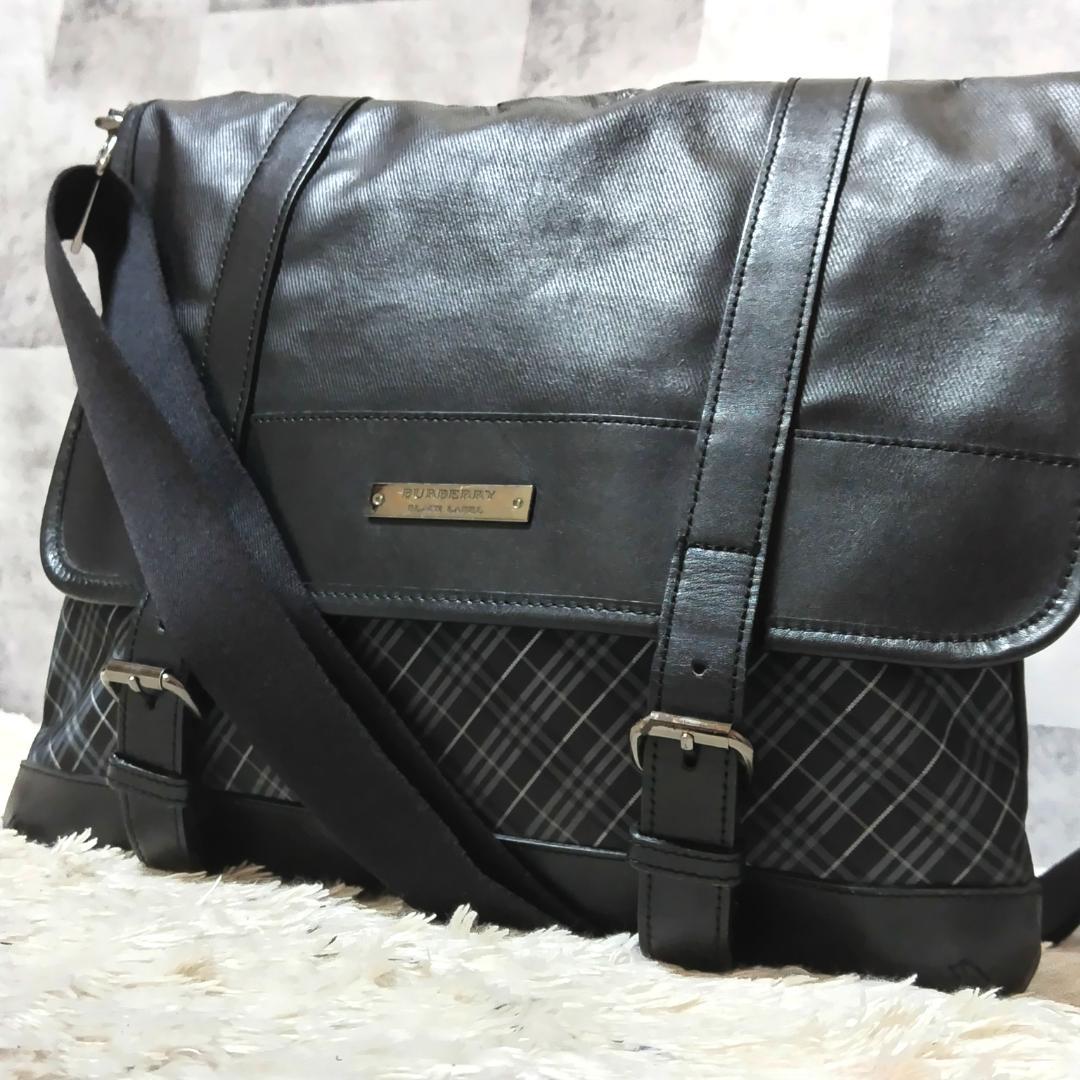 バーバリーブラックレーベル メッセンジャーバッグ A4収納 ノバチェック
