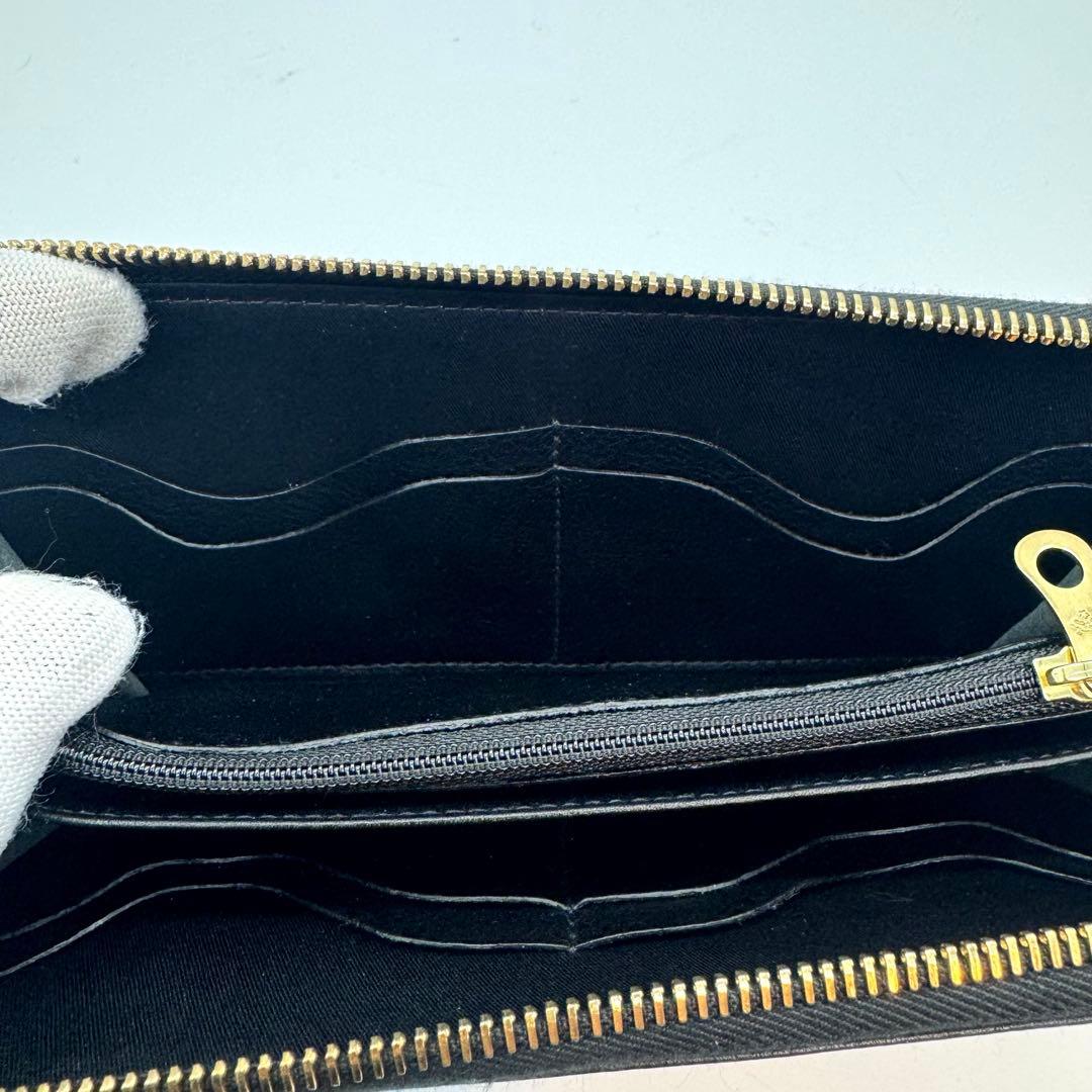 極美品 イルビゾンテ ロゴ入り長財布 山口一郎 コラボ レザー シボ革