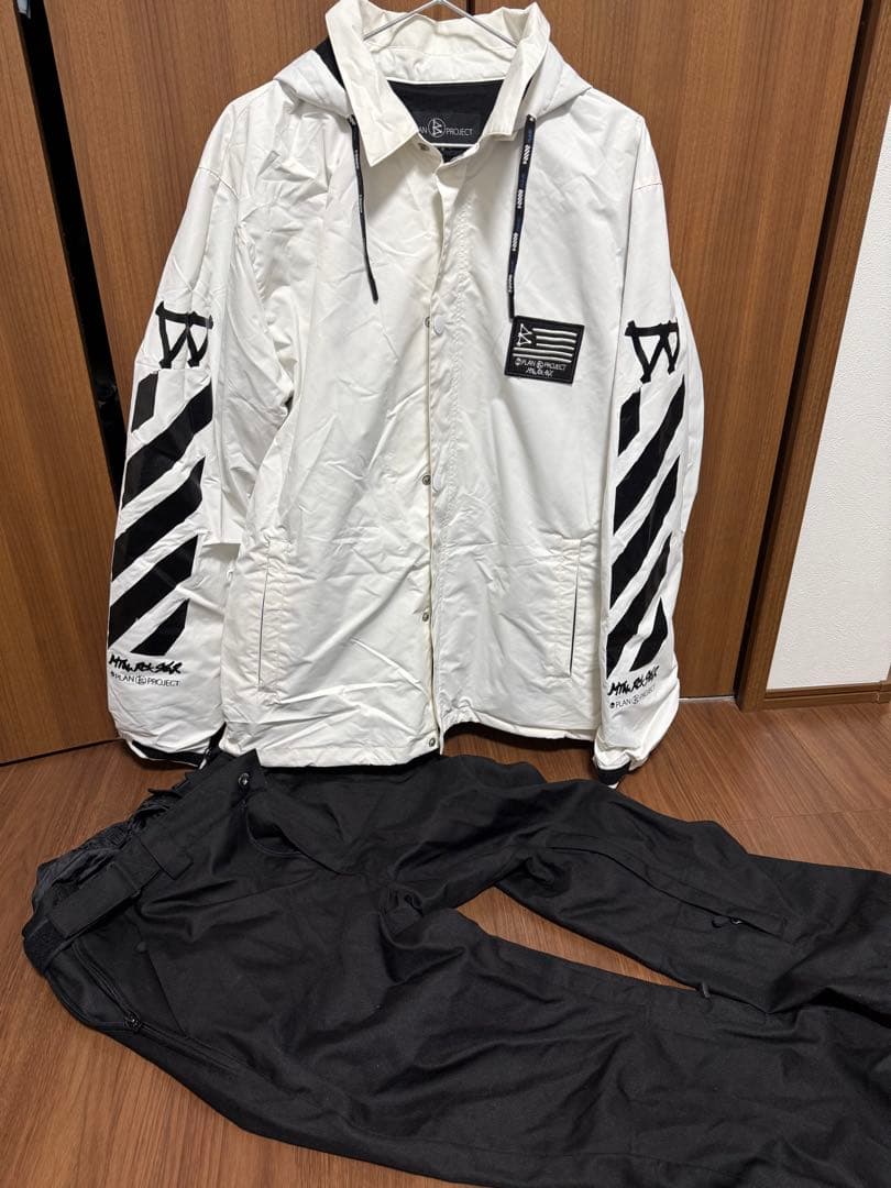 マウンテンロックスター　スノーボードウェア L ホワイト　無名パンツL