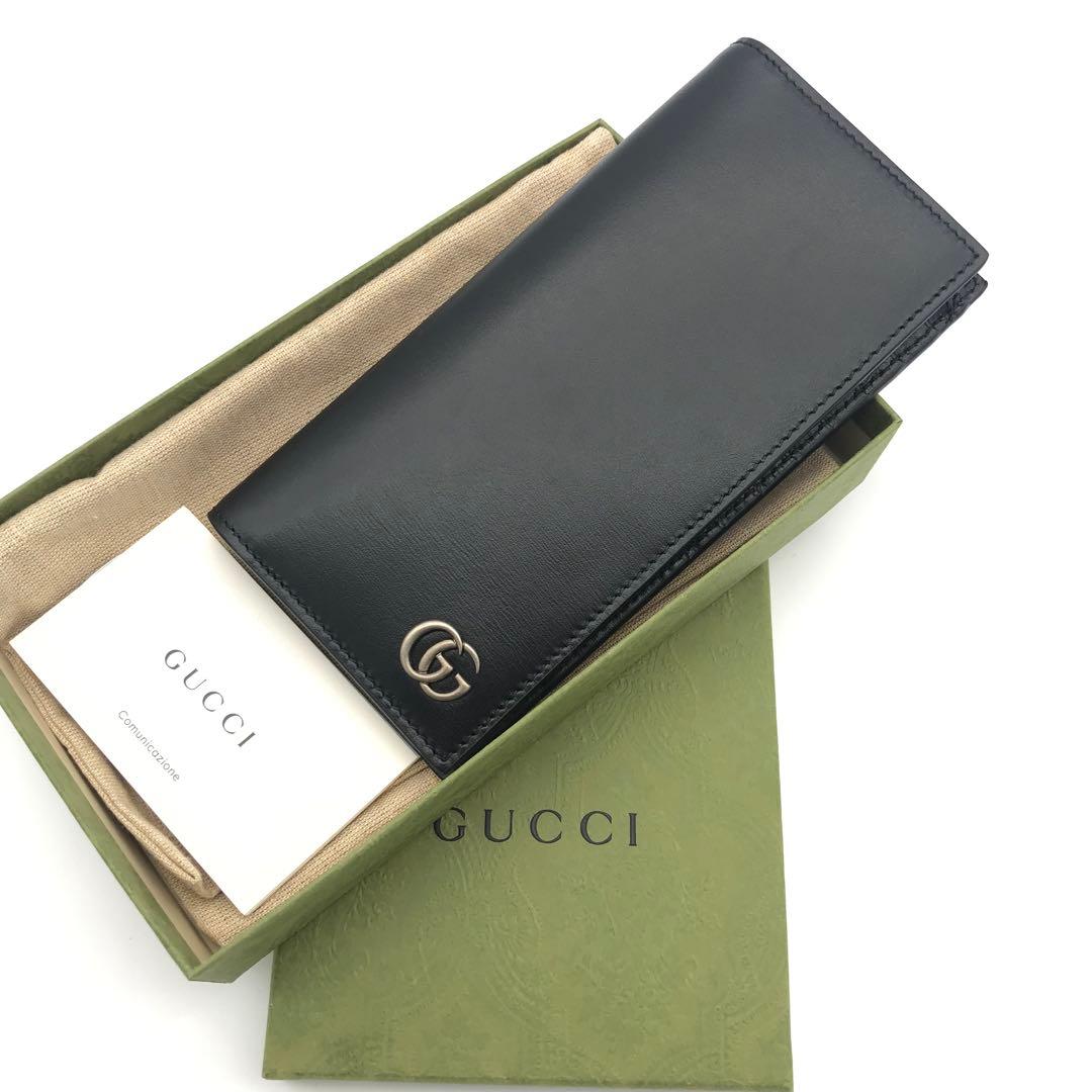 正規品　新品未使用　グッチ財布　グッチggマーモント グッチロングウォレット グッチ GUCCI 456116 17WAG 長財布 レディース 財布 GG マーモント