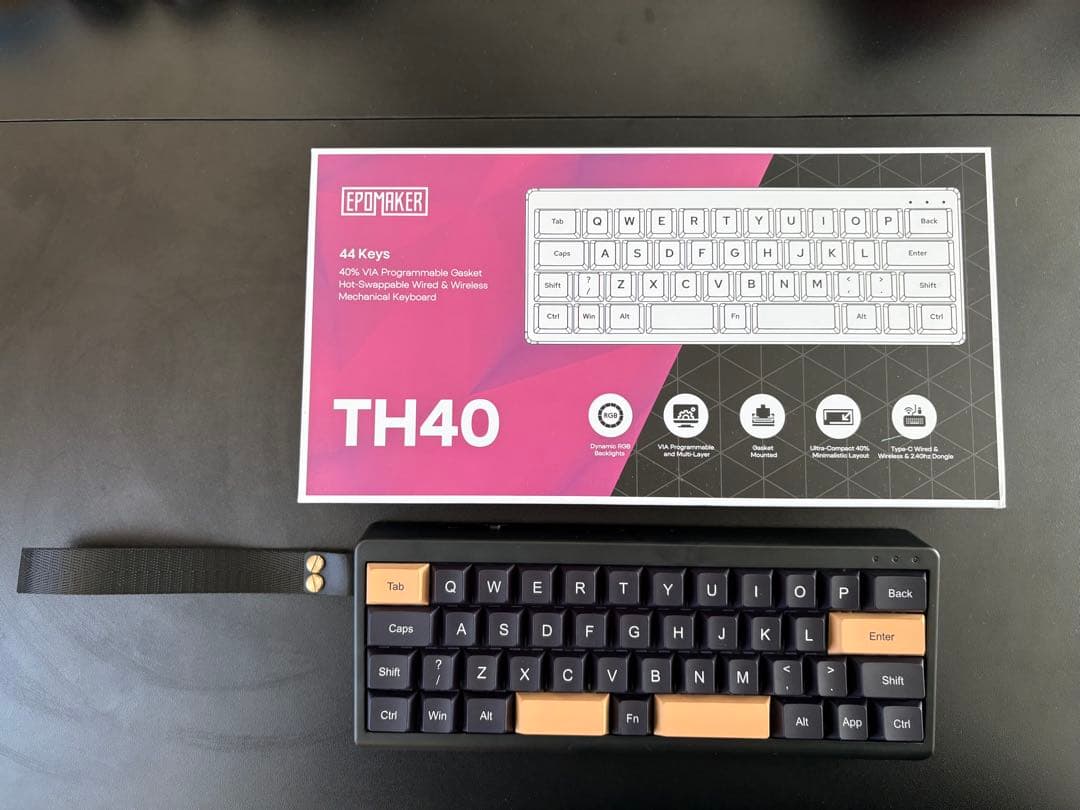 EPOMAKER TH40 ブラック44キーガスケットマウント