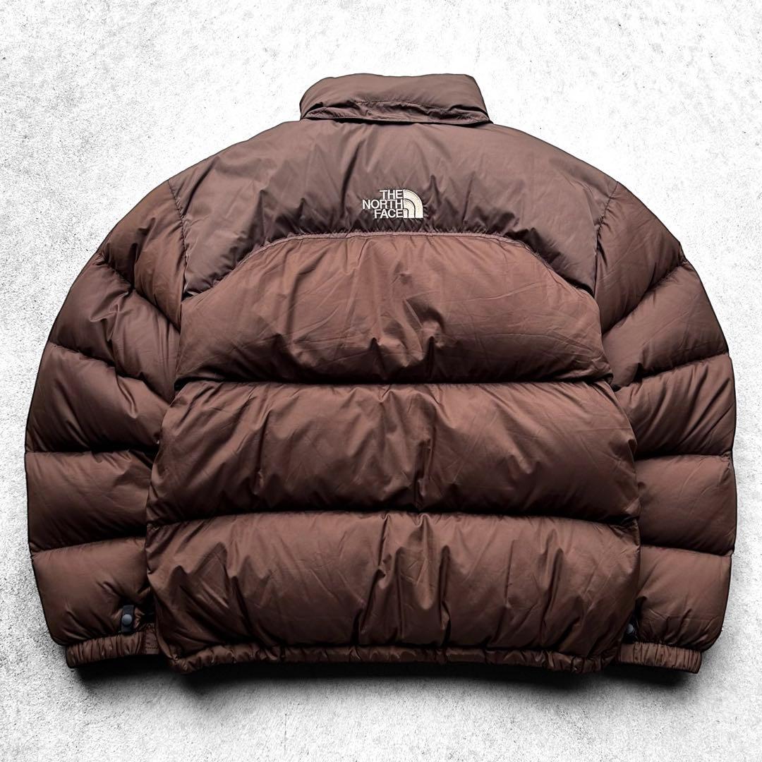希少 THE NORTH FACE センターロゴ US ヌプシ ダウン ブラウン - メルカリ