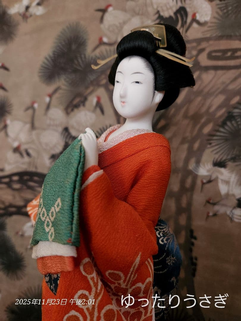 浮世絵美女人形 立ち姿の娘