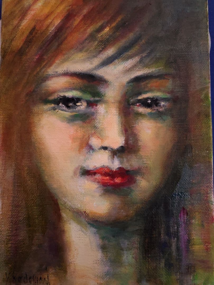 油彩画 人物 SMサイズ 小泊 芳彦作