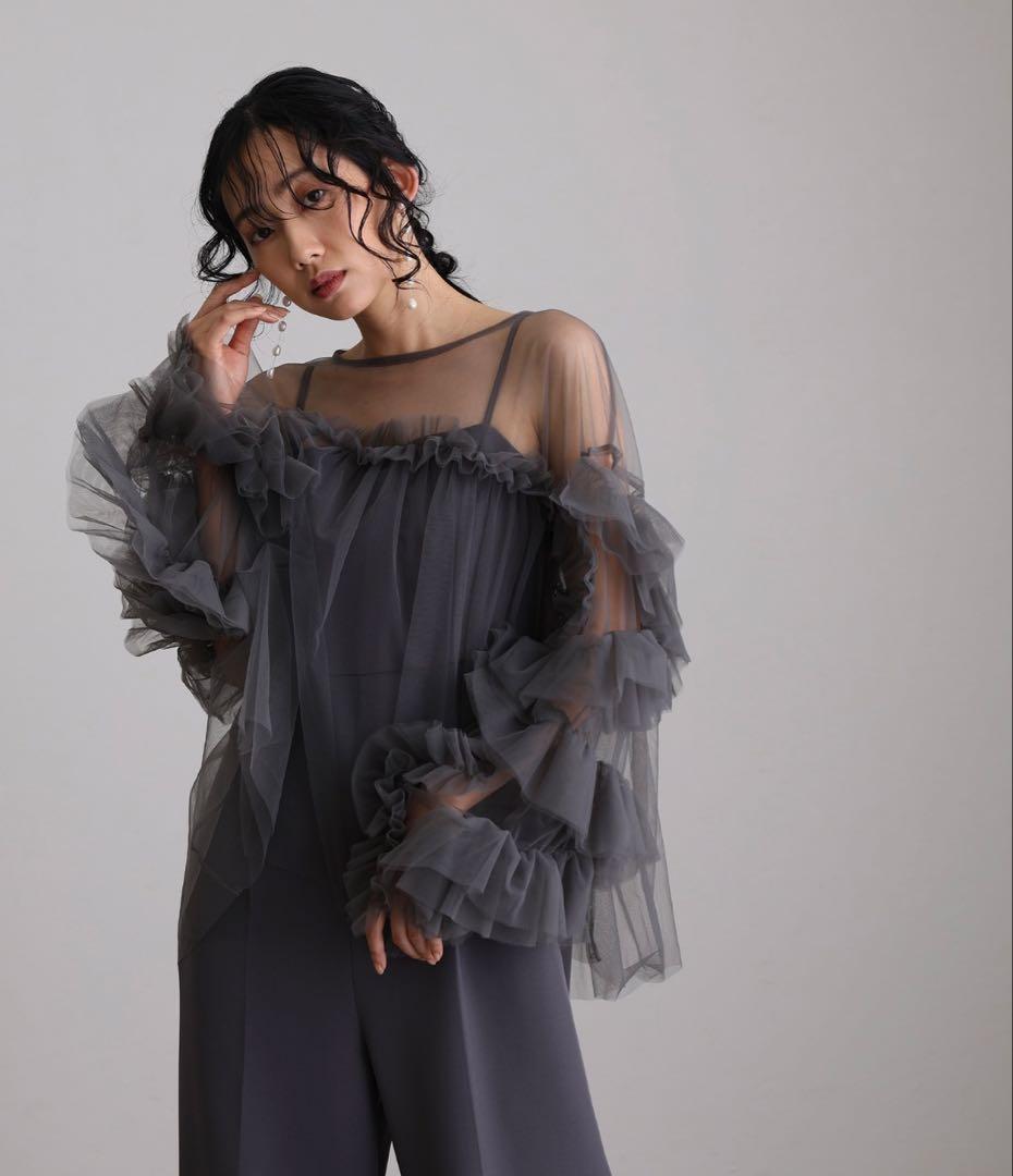 【新品未使用】atlo ギャザーチュールトップスオケージョン結婚式パーティー atlo（アトロ） カーディガン ギャザーチュールトップスオケージョン