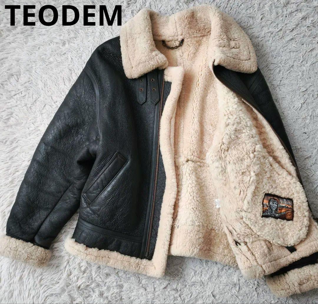 【高級◎ ゆったり】TEODEM ムートンジャケット B3 本革 ボア XL